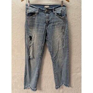 Dear John Skinny Blue Jeans Women 29 Distressed Ripped Frayed Casual Fade Denim